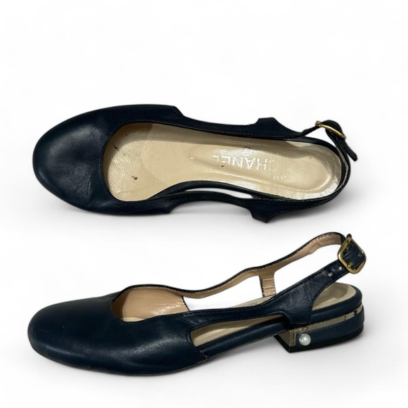 CHANEL Shoes - Vintage Chanel Blue Pearl Heels